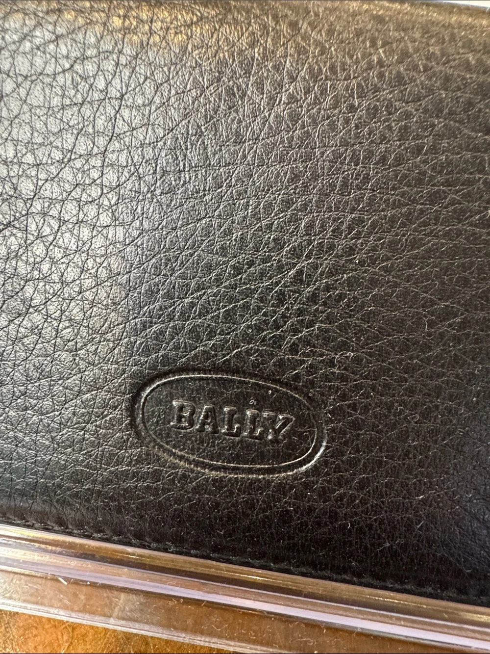Vintage Bally Black Pebbled Leather Card Holder